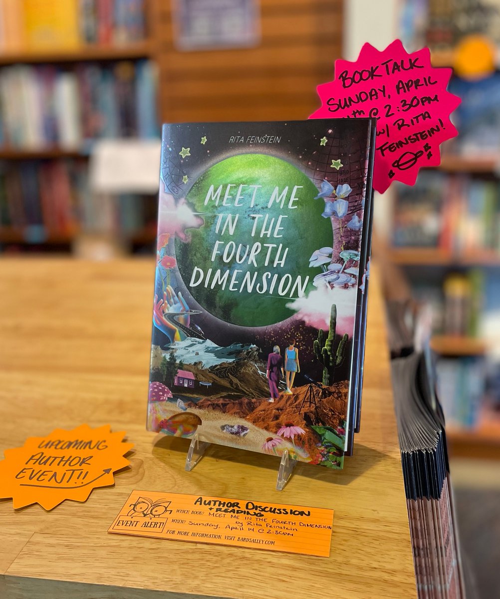 🪐 EVENT TOMORROW! 🎟️ Join us Sunday, 4/14 at 2:30pm for a conversation with Rita Feinstein on her YA debut MEET ME IN THE FOURTH DIMENSION, a coming-of-age written in verse! She'll be in conversation with fellow author Liz Lawson. RSVP: eventbrite.com/e/857051763897…