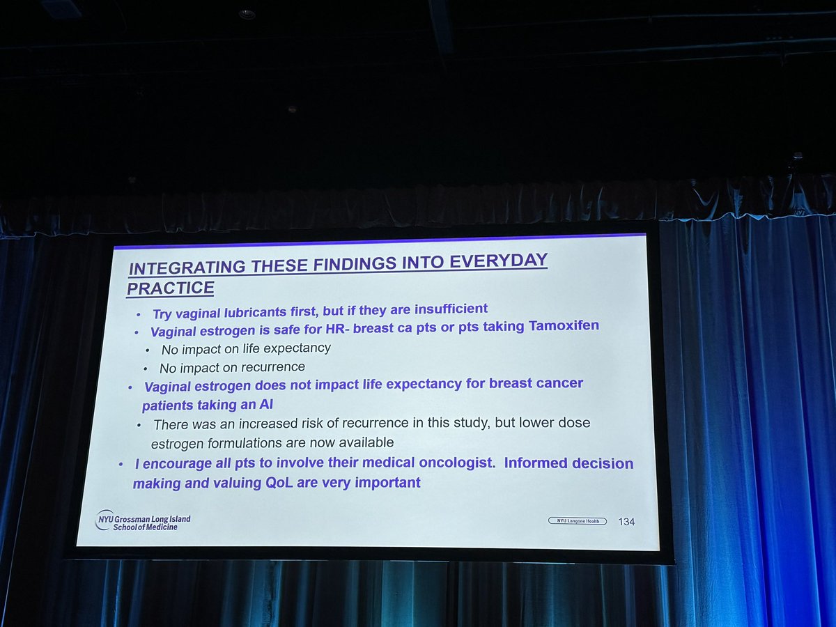 Surgeons are finally getting it! Helen Pass highlighting vaginal estrogen use for breast cancer as one of the best papers of the year at @ASBrS #ASBrS24  cc @drrachelrubin @AshleyGWinter