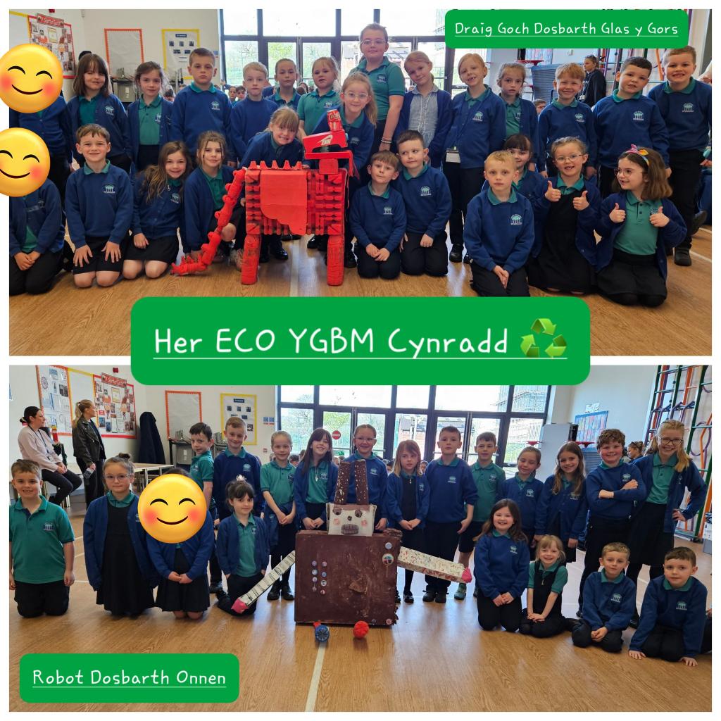 nanttalwg's tweet photo. Gwasanaeth i ddathlu campweithiau creadigol rhai dosbarthiadau, wedi eu creu allan o sbwriel! Cydweithio gwych. 👏 ~ We celebrated these creative creations made out of day to day rubbish in this week's assembly. Great teamwork! 👏♻️🗑 @MissRTRyan https://t.co/bhj6cnioQb