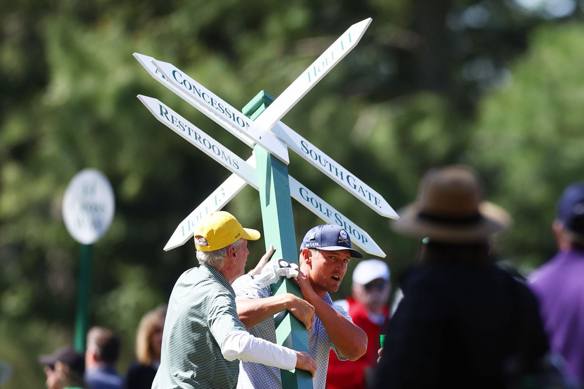 Several signs point to Bryson DeChambeau winning this year’s Masters, including the one he yanked out of the ground at Augusta National on Friday. 👉 cnn.it/3UhFYT1