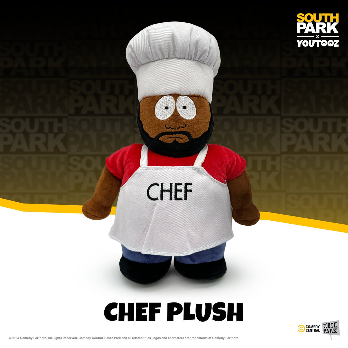 every town needs a hero, every town needs a… coon 🦝 #southpark chef & cartman plushies drop on april 20th 🧑‍🍳