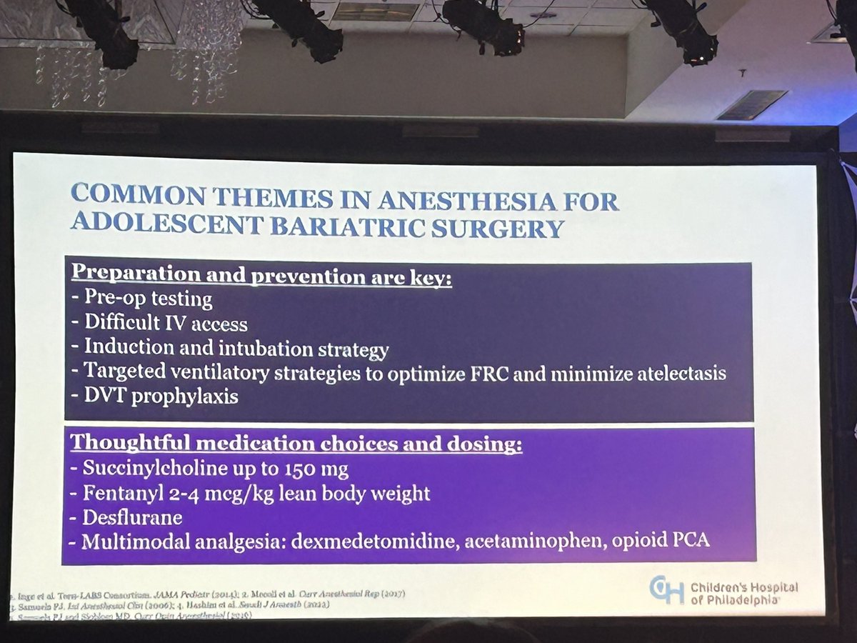 Dr. @JessicaBergerMD discussing the anesthetic management of obese pediatric patients at #PedsAnes24 - a very timely and highly relevant presentation! @PediAnesthesia