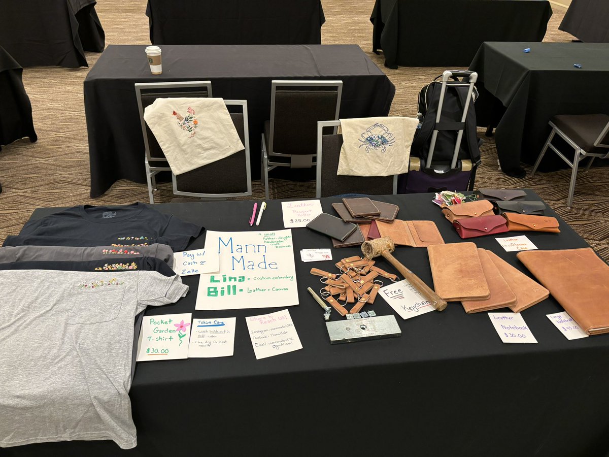 Are you still at  #NCPHUHS2024 this morning!!  Stop by the Creative Showcase from 10-2! I’ll be selling leather and embroidered goods for MannMade! Plus. You could get and leather stamp your very own FREE keychain!