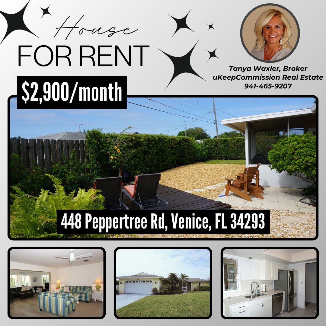 𝐀𝐧𝐧𝐮𝐚𝐥 𝐑𝐞𝐧𝐭𝐚𝐥 𝐢𝐧 #𝐕𝐞𝐧𝐢𝐜𝐞, 𝐅𝐋

🐕‍🦺Pet Friendly
🛋️Furnished
👨‍🍳Updated Kitchen
🌬️Hurricane Windows
🏊‍♀️Community Pool
🛌2 Bedrooms
🛀2 Bathrooms
📐1,756 sf
💲2,900/month

ukeepcommission.com/A4606646 

#VeniceFL
#VeniceRealtor 
#VeniceRealEstate
#VeniceRealEstateAgent