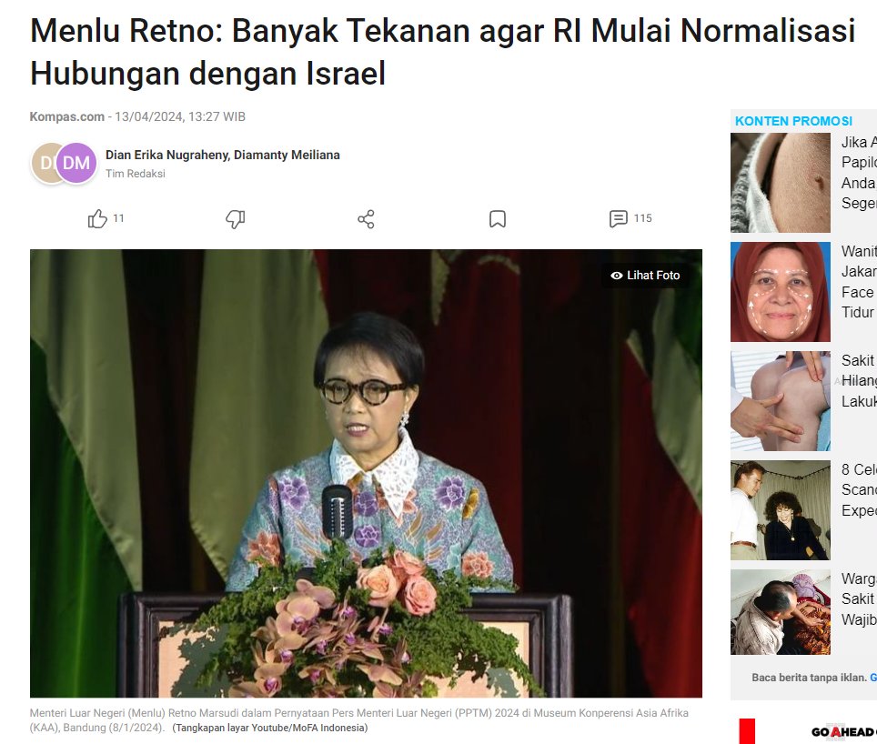 Jangan takut, Bu @Menlu_RI kami rakyat Indonesia siap pasang badan untuk membela ibu untuk terus mendukung Palestina dan tak mengakui Israel! Tetaplah tegas katakan 'tidak' jika diajak berurusan dengan Israel, Bu!