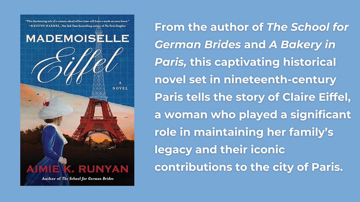 NEW TITLE in our library! Mademoiselle Eiffel by Aimie K Runyan! amazon.com/Mademoiselle-E… @aimiekrunyan