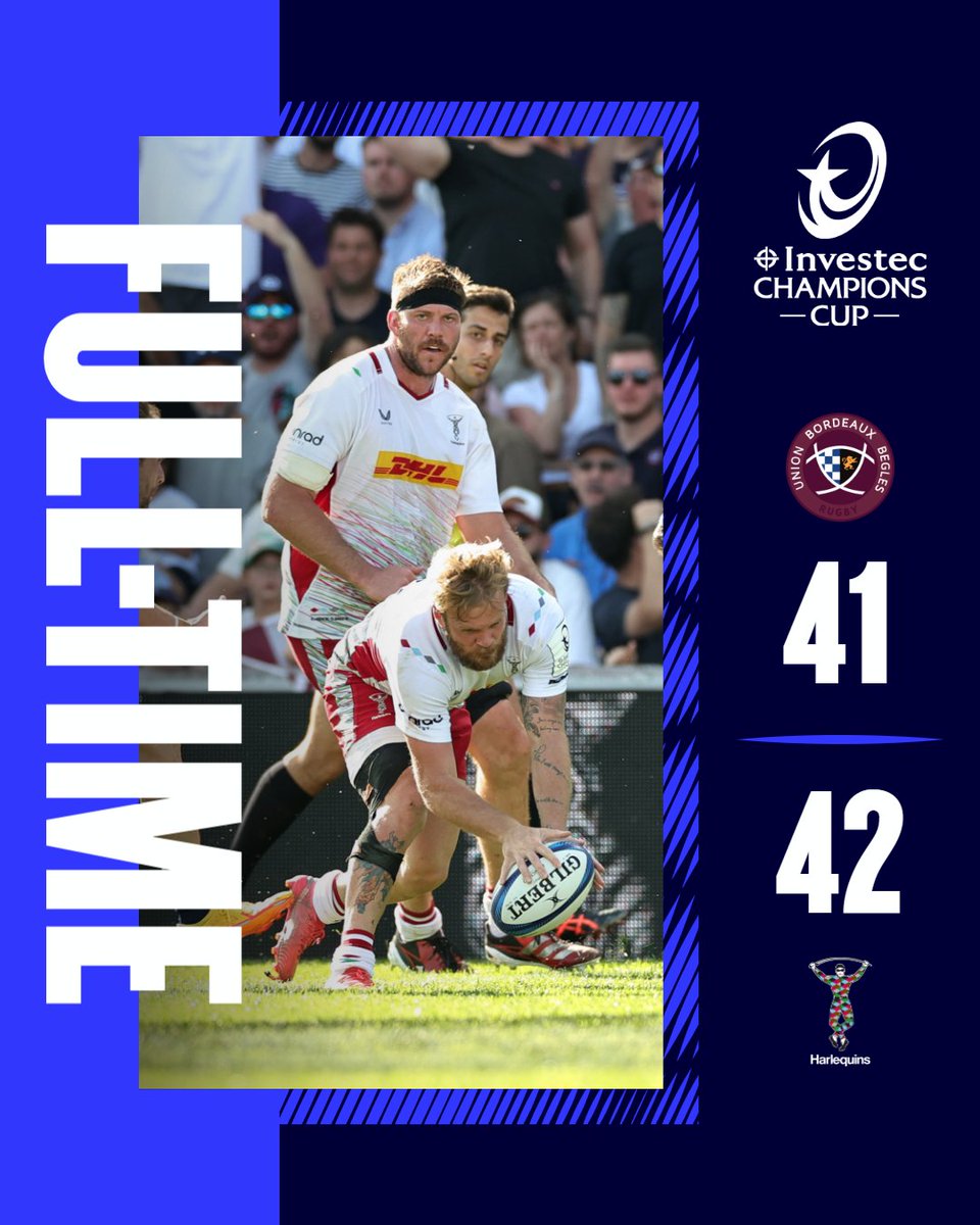 ChampionsCup's tweet photo. QUINS WIN IT BY A POINT TO MAKE THEIR FIRST EVER SEMI 🤯

What an unbelievable match - instant reaction? 😱

#InvestecChampionsCup ? @Harlequins https://t.co/1ckmvgx5FD
