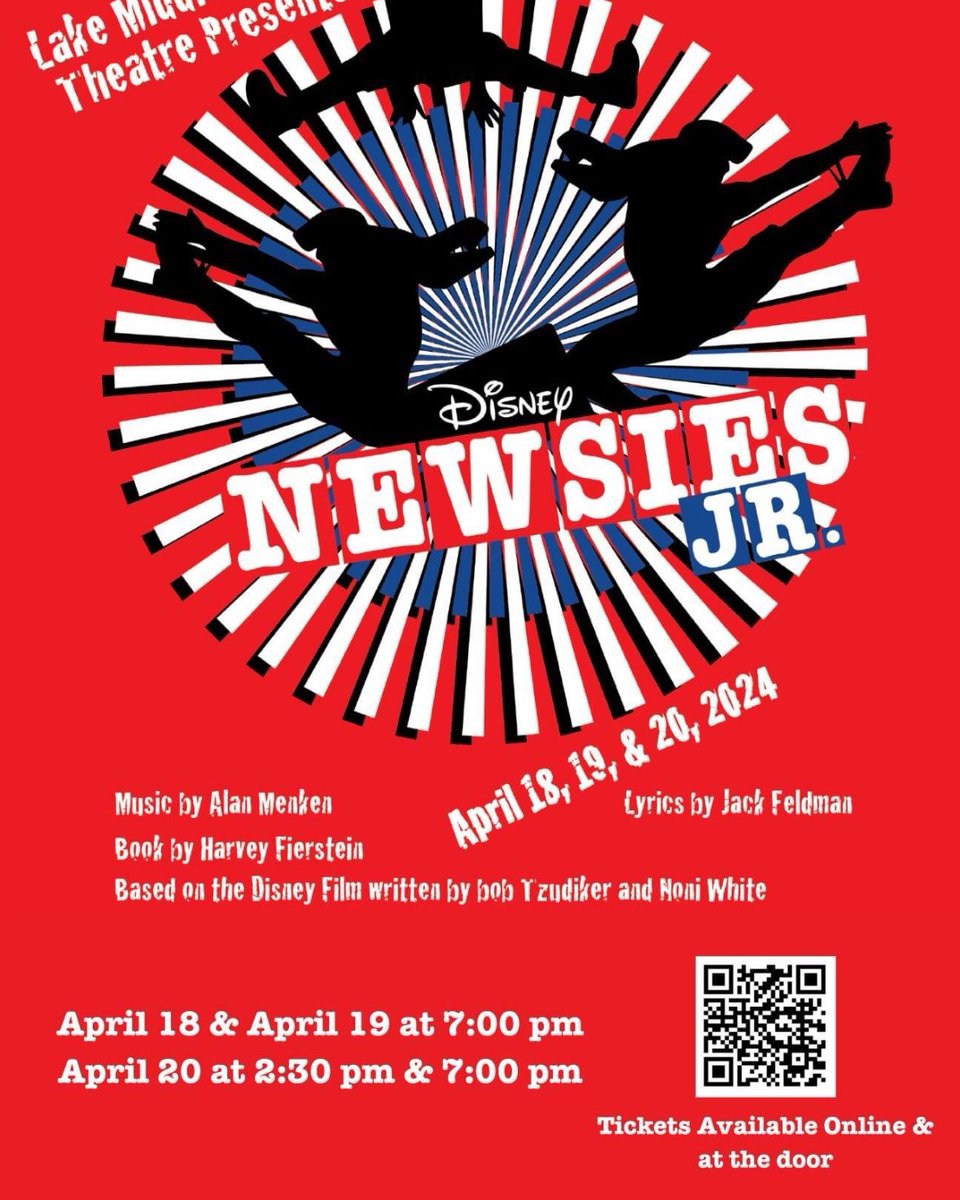 LAKE MUSICAL IS THIS WEEK! 🎭🎤📰 Newsies Jr. plays Thursday-Saturday. Tickets are available online or at the door!