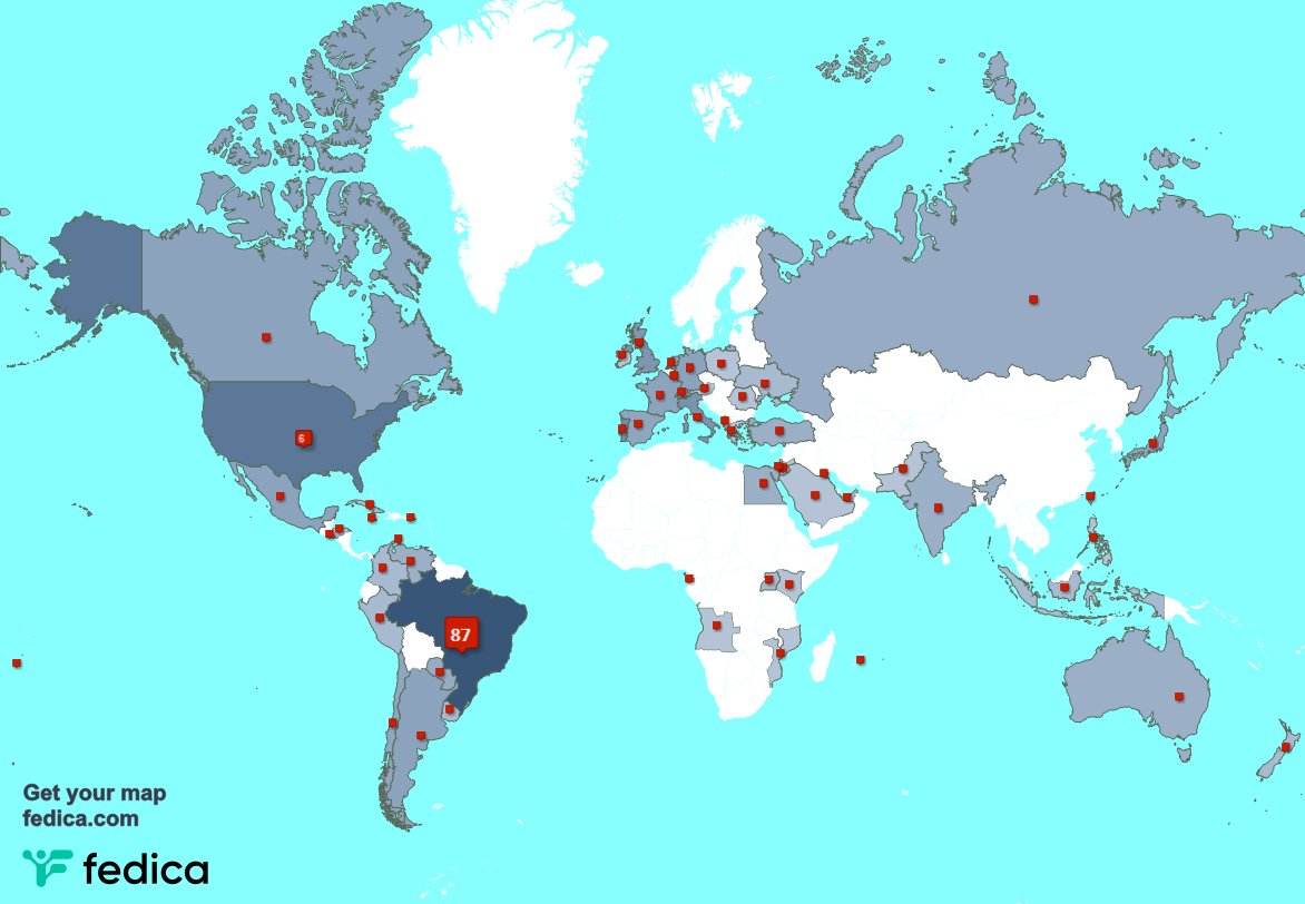 Tenho 12 novos seguidores, a partir de Brasil 🇧🇷, e mais na semana passada fedica.com/!IVONISSIMA