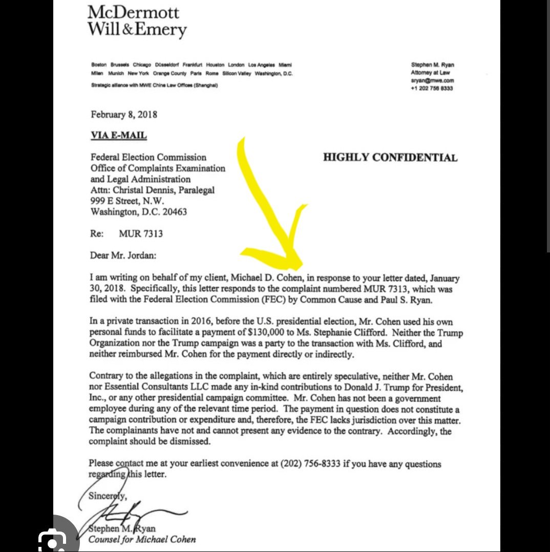 @JDunlap1974 ✨#Trump HUSH MONEY CASE Michael Cohen’s lawyer -McDermott Will & Emery proclaim #Cohen acted alone #Trump had no knowledge of what Cohen was doing w/#StormyDaniels ✨#MichaelCohen LIED!