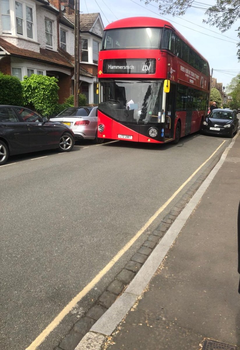 Er think the 267 from Hammersmith took a wrong turn along Queens Road Twickenham! @twickerati Photo credit Jenni Norton