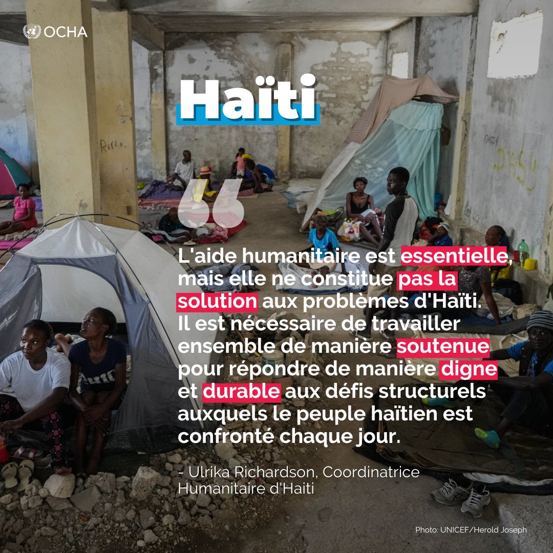 ⚠️Une violence des gangs croissante ⚠️Des niveaux de faim alarmants ⚠️Un système de santé affaibli ⚠️Un manque critique d'accès à l'eau ⚠️Une hausse des cas d'abus sexuels L'aide humanitaire en #Haïti est vitale mais n 'est pas une solution durable ➡️ bit.ly/3Q0V9OO