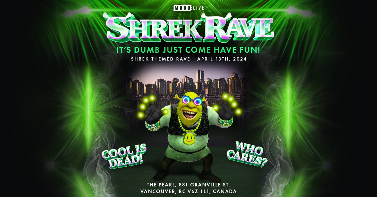 TONIGHT💫 Bring your best costume and come out for @shrekrave✨ Limited tickets available: found.ee/ShrekRave-VAN #shrekrave #shrek #rave #vancitybuzz #yvrevents #shrekisloveshrekislife #djs