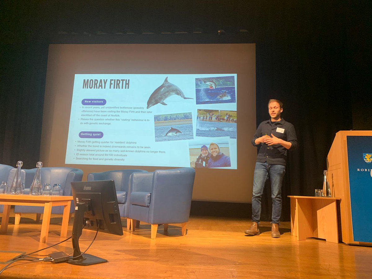 Great day at @Mamml_Society’s Annual Conference at @Cambridge_Uni talking about a variety of marine mammal projects, including an update from @Dolphinchaz on the Moray Firth BND’s and a spotlight on @WeWhaleCo’s Save the Iberian Orca campaign 🐬