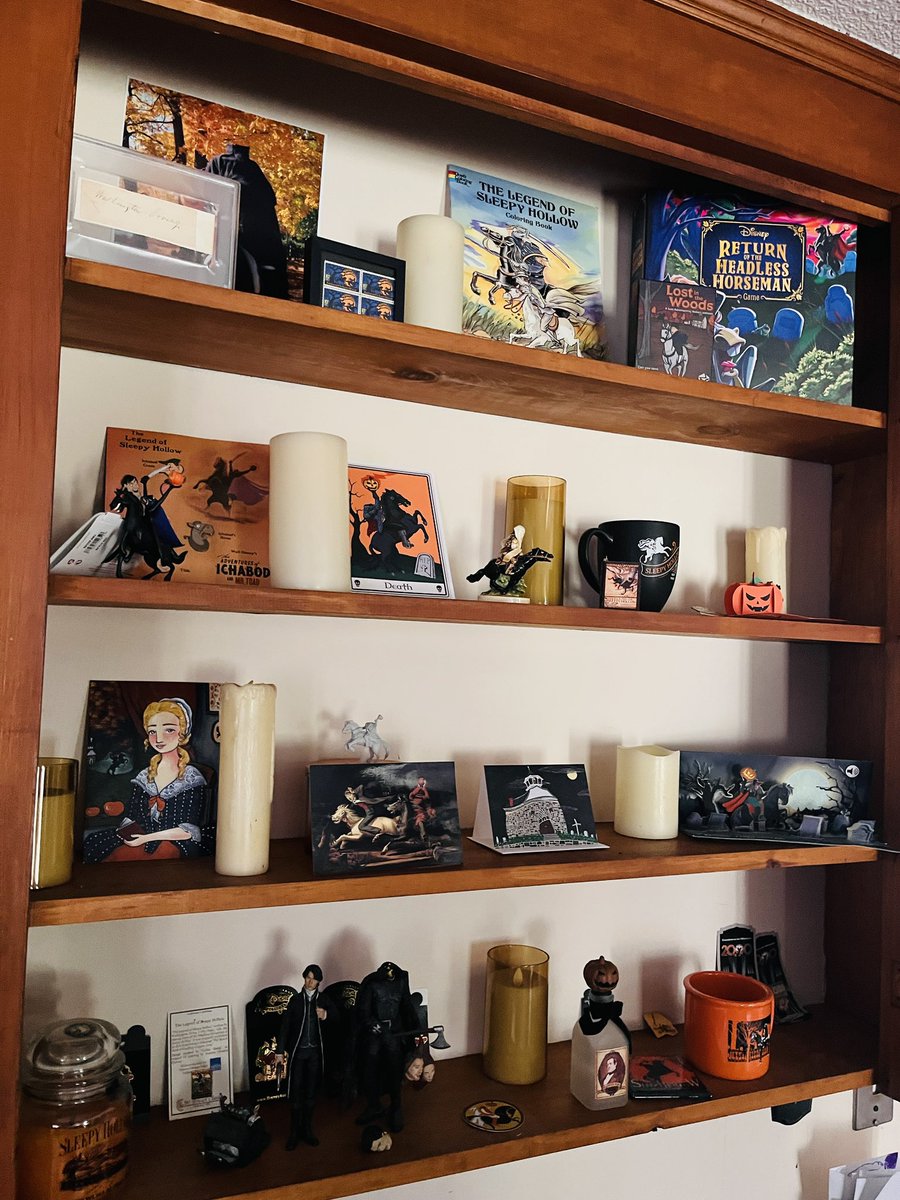 I think I just established a rotating exhibit space in my house. This month Sleepy Hollow, next month maybe Ray Bradbury, maybe Edgar Allan Poe, maybe cryptids, maybe Salem, maybe empty Pop-Tarts boxes.