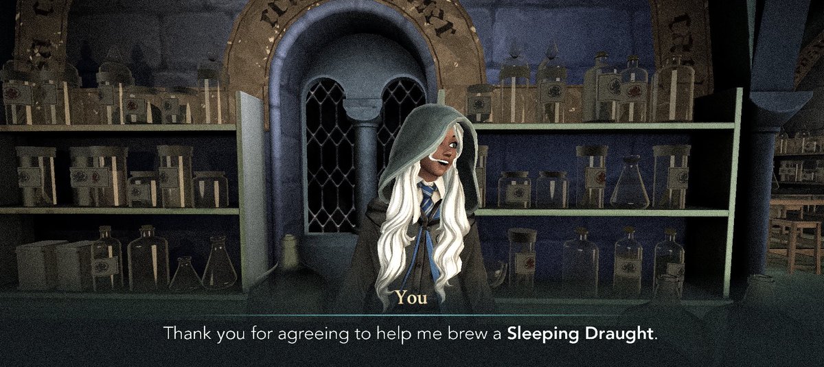 HollyOakLife's tweet photo. Potion making! ポーションをペニーと🧪棚に欲しいものがいっぱい!#hogwartsmystery #hphm #potionmaking #witchlife #ホグワーツミステリー #ホグミス #ポーション作り #魔法使いの日常 https://t.co/8eisCKwfFh