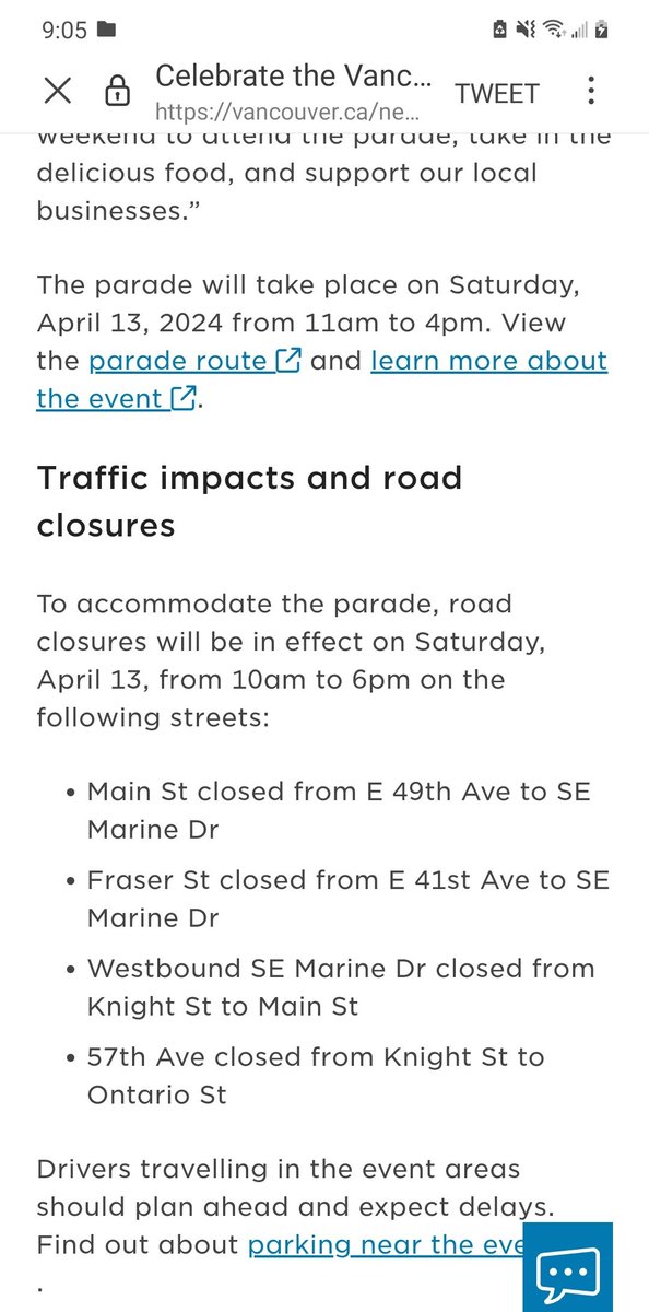 Happy Vaisakhi! 
Heads up on road closure and cyclist before careful along Ontario  Street from 49th to marine.  Side streets will be busy! 
#streetsofVancouver #Vancouver #traffic #roadclosure @DriveBC @TransLink @AM730Traffic