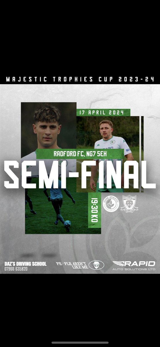 ShireAthletic's tweet photo. This Wednesday our league cup Semi Final V @bilborough.town.fc not much to say about this one

Lets get the job done… 

Get yourselfs down to Radford FC and support the lads we will need all the support we can get🟢⚪️🤌

📍Radford FC
⏰ 19:30
🆚 @bilborough.town.fc https://t.co/dtbyYhuKCD