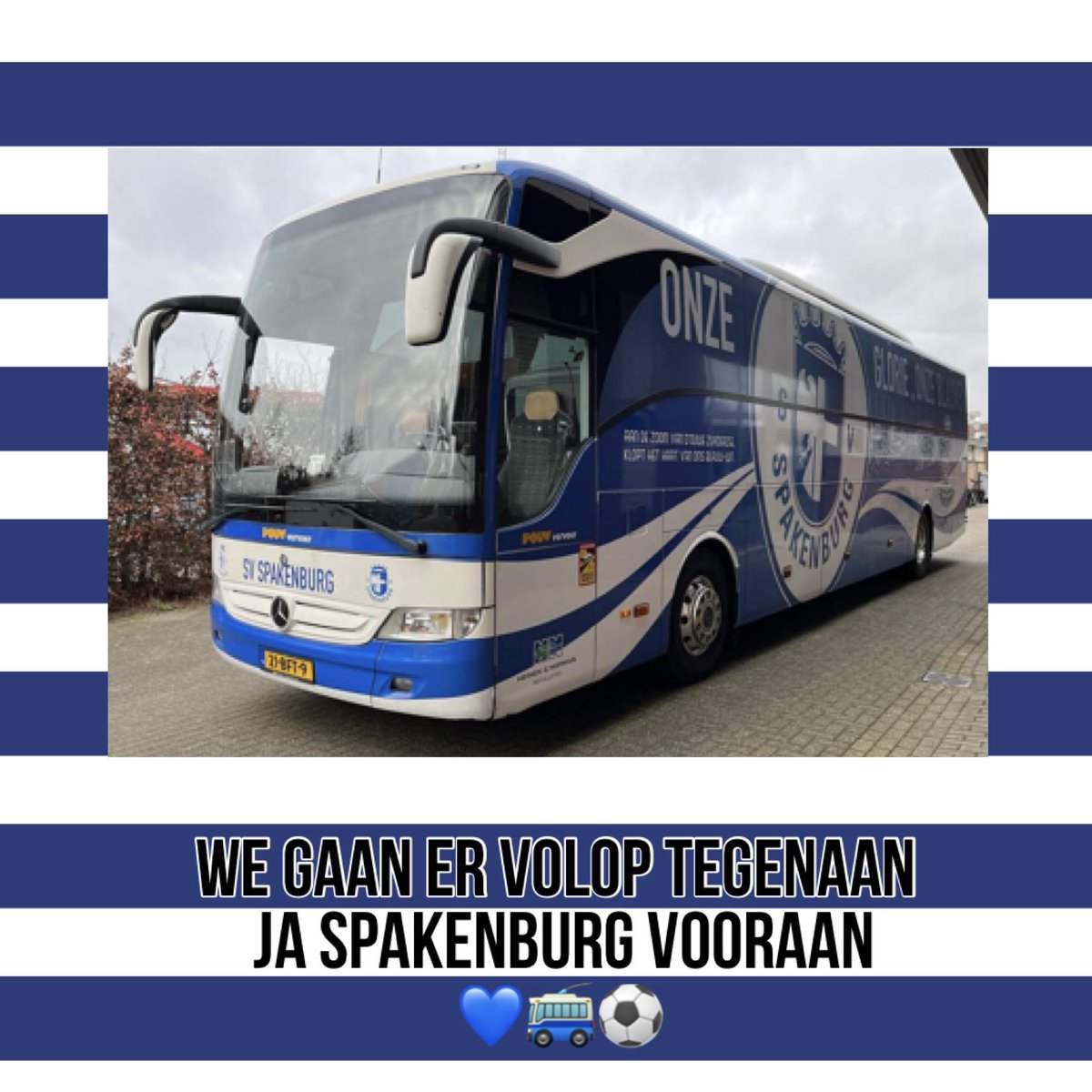 ON THE ROAD AGAIN! 💙⚽️🚎
Nog 5 finales! 🔥🏆 
Zaterdag uitwedstrijd tegen Jong Sparta Rotterdam. Om 13.15 uur vertrekken de bussen richting Maassluis. Opgeven bij Jaap: 0629086754, €15 p.p. 😃
GA MASSAAL MEE EN STEUN ONS <a href="/SV_Spakenburg/">sv Spakenburg</a> !!!!
<a href="/SVSHavenside/">SVS Havenside</a> <a href="/12emansvs/">12e Man SPAKENBURG</a>