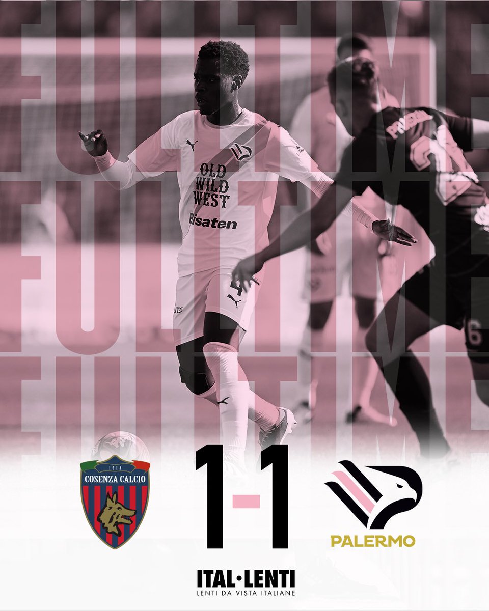 FULL TIME ⏱️ A Cosenza finisce 1-1. Sempre forza Palermo 🦅
