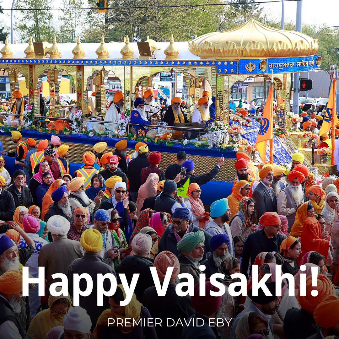 Sikhs in BC will join those around the world today in celebrating Vaisakhi.   One of the holiest days in the Sikh calendar, Vaisakhi commemorates the creation of the order of the Khalsa by the 10th Sikh Guru, Guru Gobind Singh Ji, more than three centuries ago. (1/8)