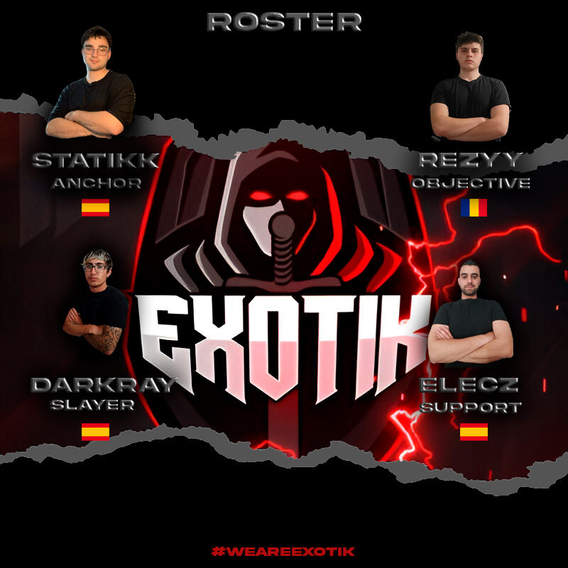 🔴PRESENTACIÓN OFICIAL DEL ROSTER🔴 ➡️Presentamos el roster que nos representará en la liga, ultra, organizada por: @UltraInstinct_8 ⬅️ ➖Nuestro equipo competirá en la segunda división de la liga➖ @DarKrayy7 @PlanasSpkp @TL_ReZyyy @eLecZ_