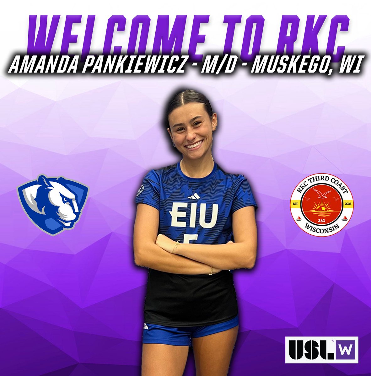 WELCOME, AMANDA! 

Amanda Pankiewicz joins RKC! The versatile defender is from Muskego, WI, and was a back-to-back state champion in ‘22 and ‘23. She is committed to play at @EIUsoccer in 2024! 

(Pending League and Federation Approval) 
#RollingWithRKC | #ForTheW
@USLWLeague