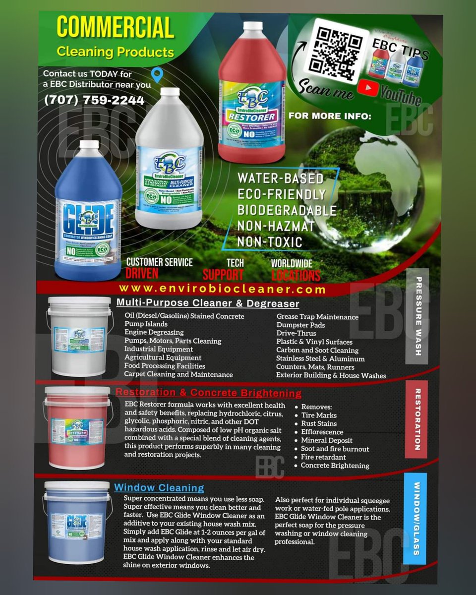 EBCleaner's tweet photo. Enviro Bio Cleaner products. Available worldwide in the exterior cleaning industry #envirobiocleaner https://t.co/MBErUCFcCo