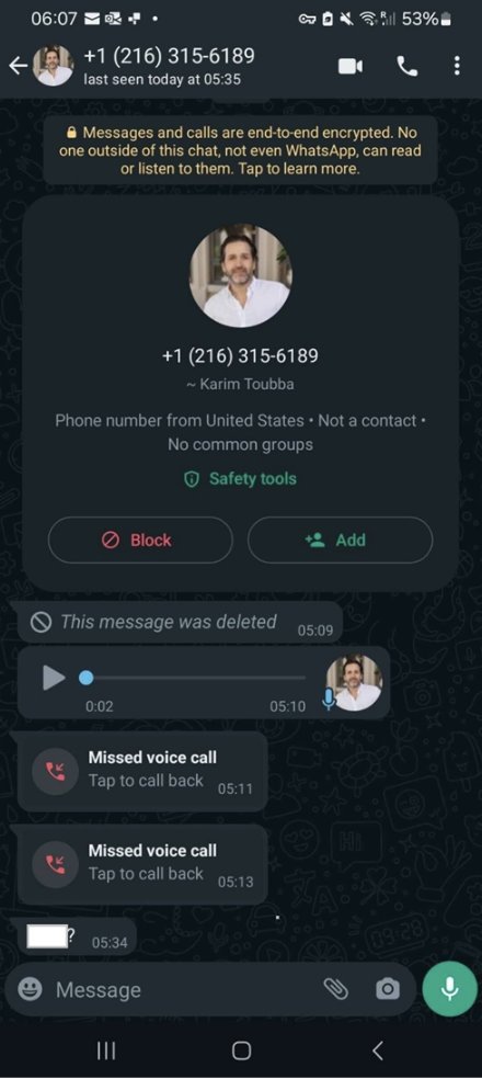 Phishing attack with deepfake audio of the CEO of LastPass, sent via WhatsApp to one of his employees to attempt a scam. This is the screenshot of the chat, released by the company itself, with the CEO's fake voice message. The situation regarding the use of AI is becoming…