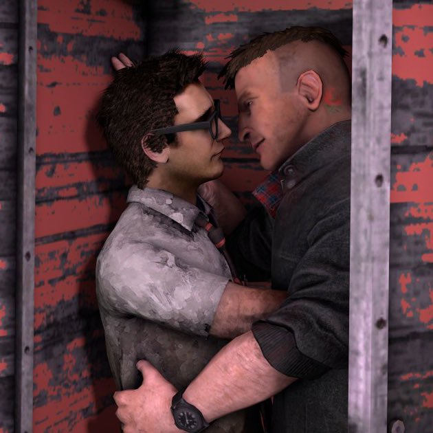 Epic_Edster's tweet photo. ‘Dead By Daylight’ game director confirms that David and Dwight are officially together.

“They’re Gay and stuff.” https://t.co/2mxoozPUpD