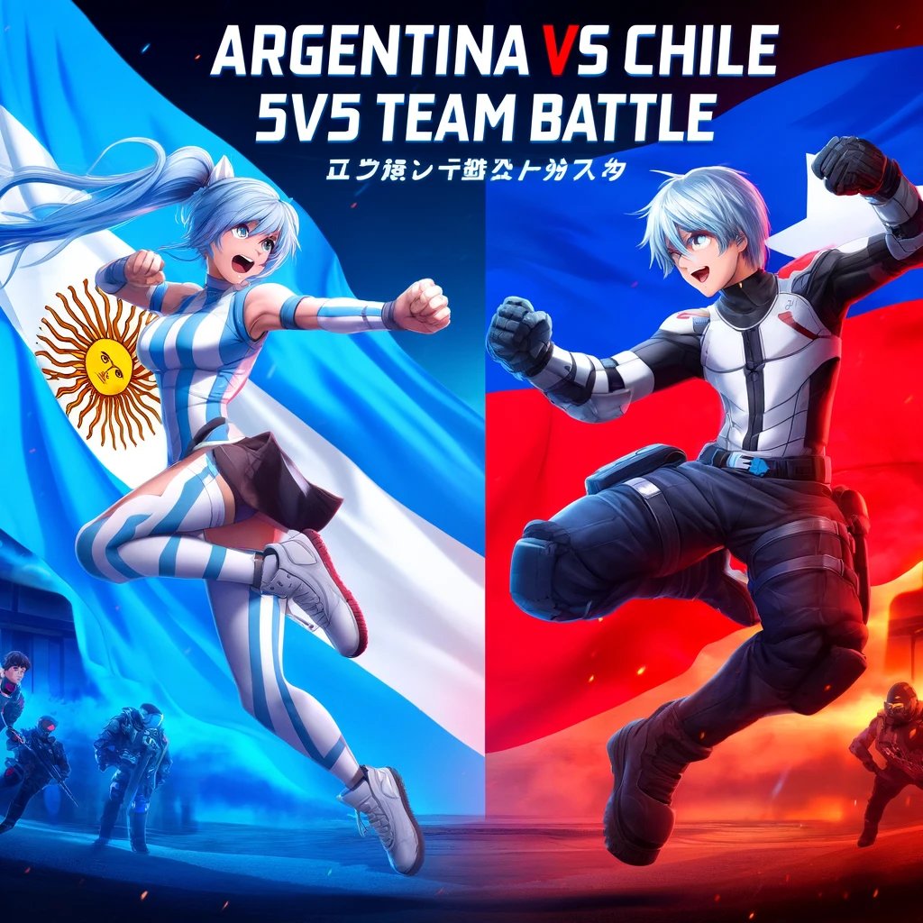 Buenos dias! Mañana domingo al terminar el top 8 de acpr por <a href="/ValquiriaGames/">Valquiria E-Sports Argentina - FGC</a>.
Tenemos una batalla principiantes por equipos Argentina vs Chile en UNI2.
21 Horas aprox.
Le pedi a chatgpt que haga un flyer porque no tenia tiempo y me tiro esta cagada (?