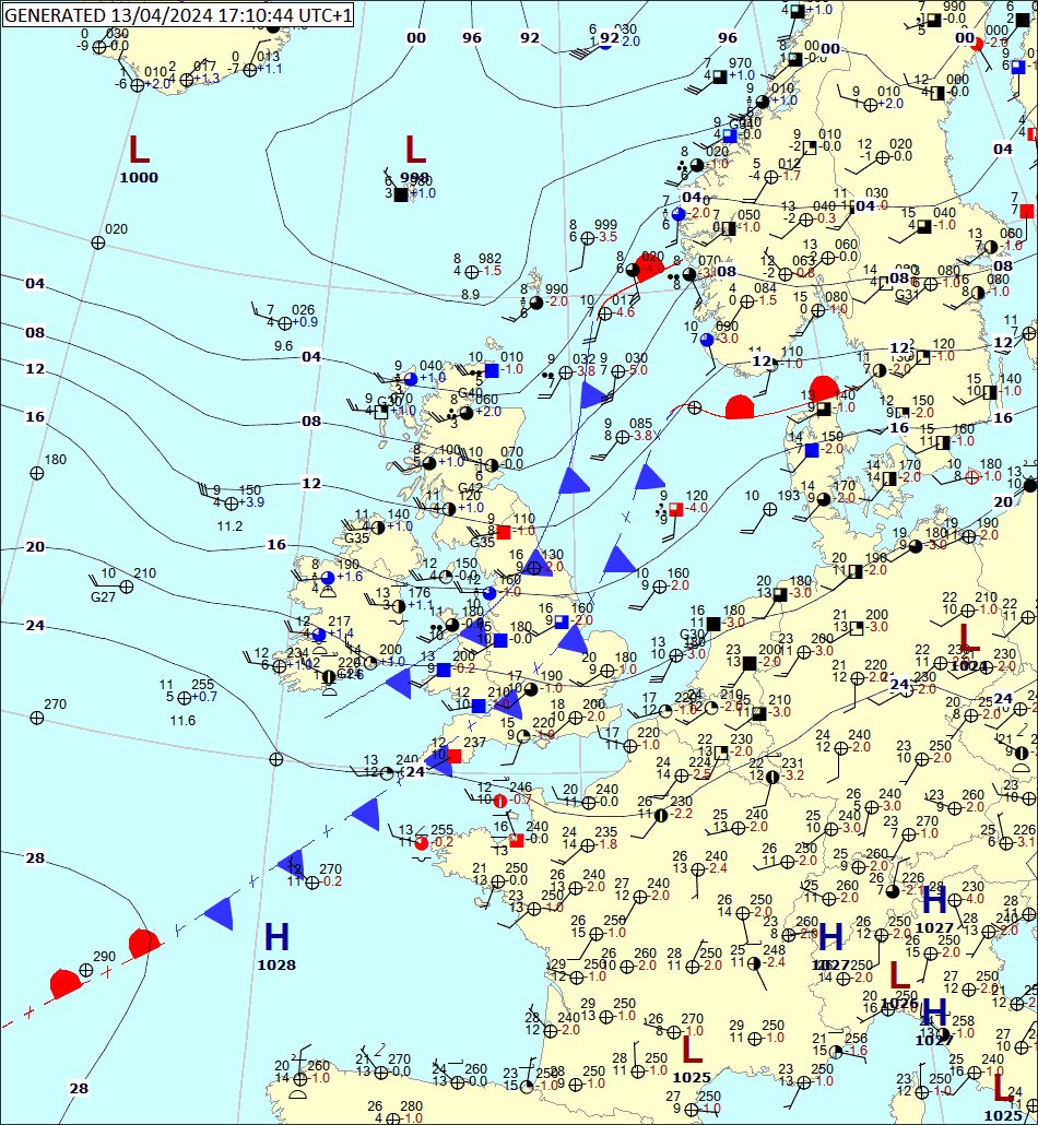 Cloudy start but SC breaking mid-am with long hazy sunny spells. Ribbon of SC on horizon still visible as it moved away SE EGHH 131550Z 22011KT CAVOK 15/10 Q1022 West Cliff T 13.5c Max 16.8c