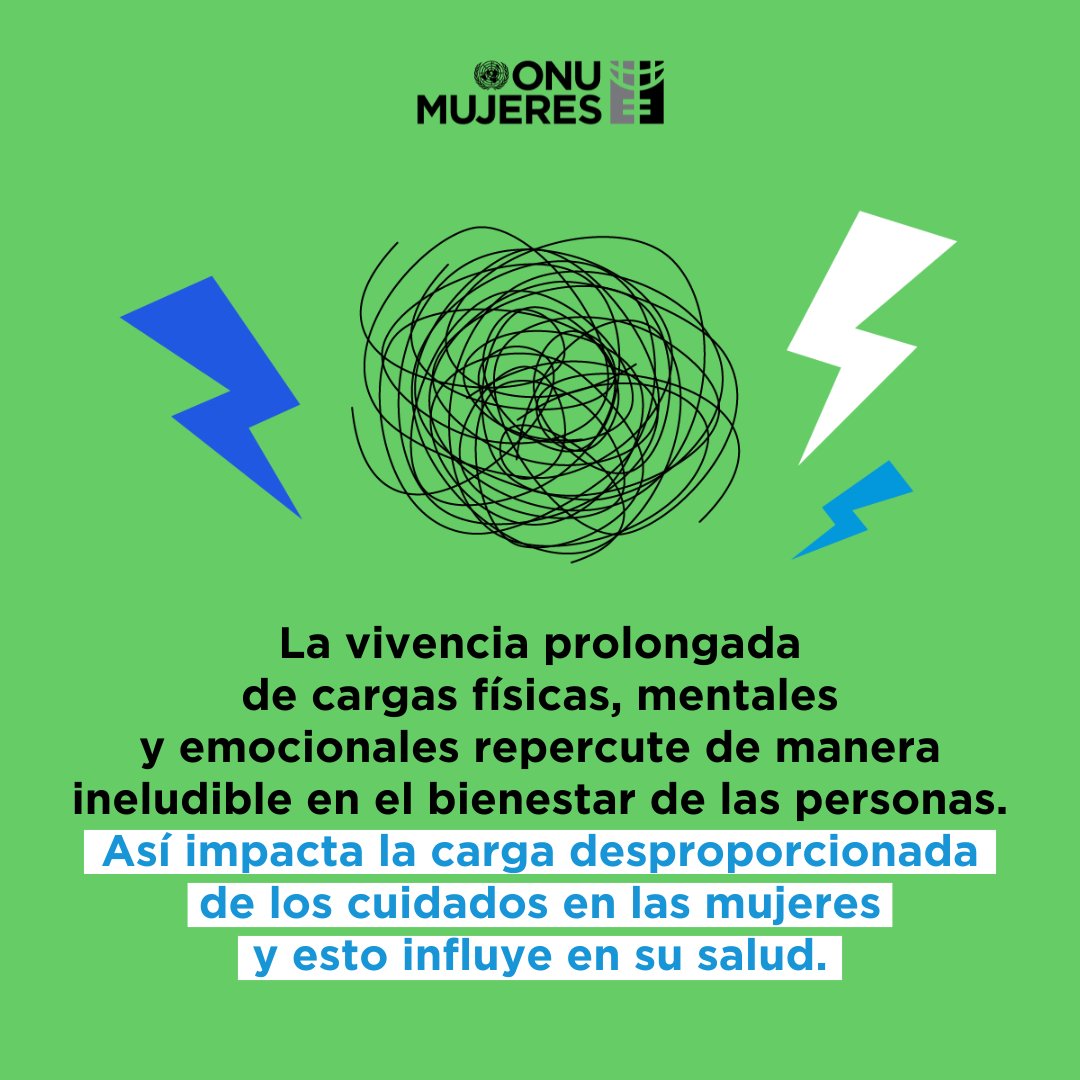 ⚡🤦‍♀️ No subestimemos el peso del trabajo emocional y mental en el cuidado. Para las mujeres, en quienes recae la sobrecarga de trabajo de cuidados, puede ser una barrera invisible que afecta su libertad y bienestar. ​ ​Es hora de que #HablemosDeCuidados.