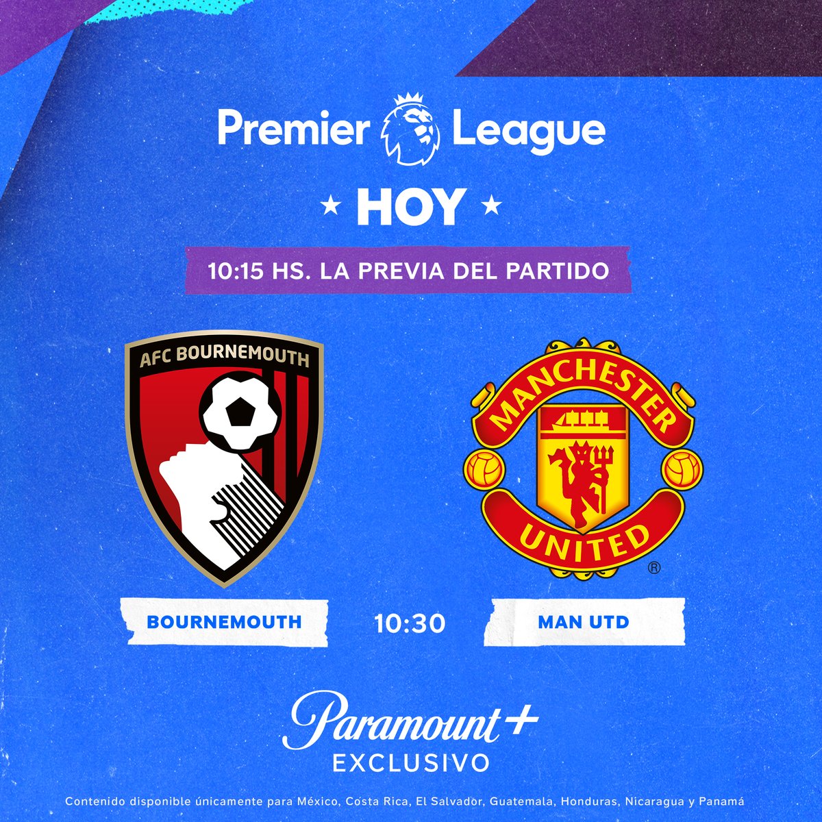 ¡Pónganse cómodos que en breve comienza el @afcbournemouth 🆚 @ManUtd_Es 🔥! Velo en vivo solo por ParamountPlus.com 🏆. #LaPremierEnParamount #BOUMUN 𝘊𝘰𝘯𝘵𝘦𝘯𝘪𝘥𝘰 𝘦𝘹𝘤𝘭𝘶𝘴𝘪𝘷𝘰 𝘱𝘢𝘳𝘢 🇲🇽, 🇬🇹, 🇵🇦, 🇭🇳, 🇨🇷, 🇳🇮 y 🇸🇻