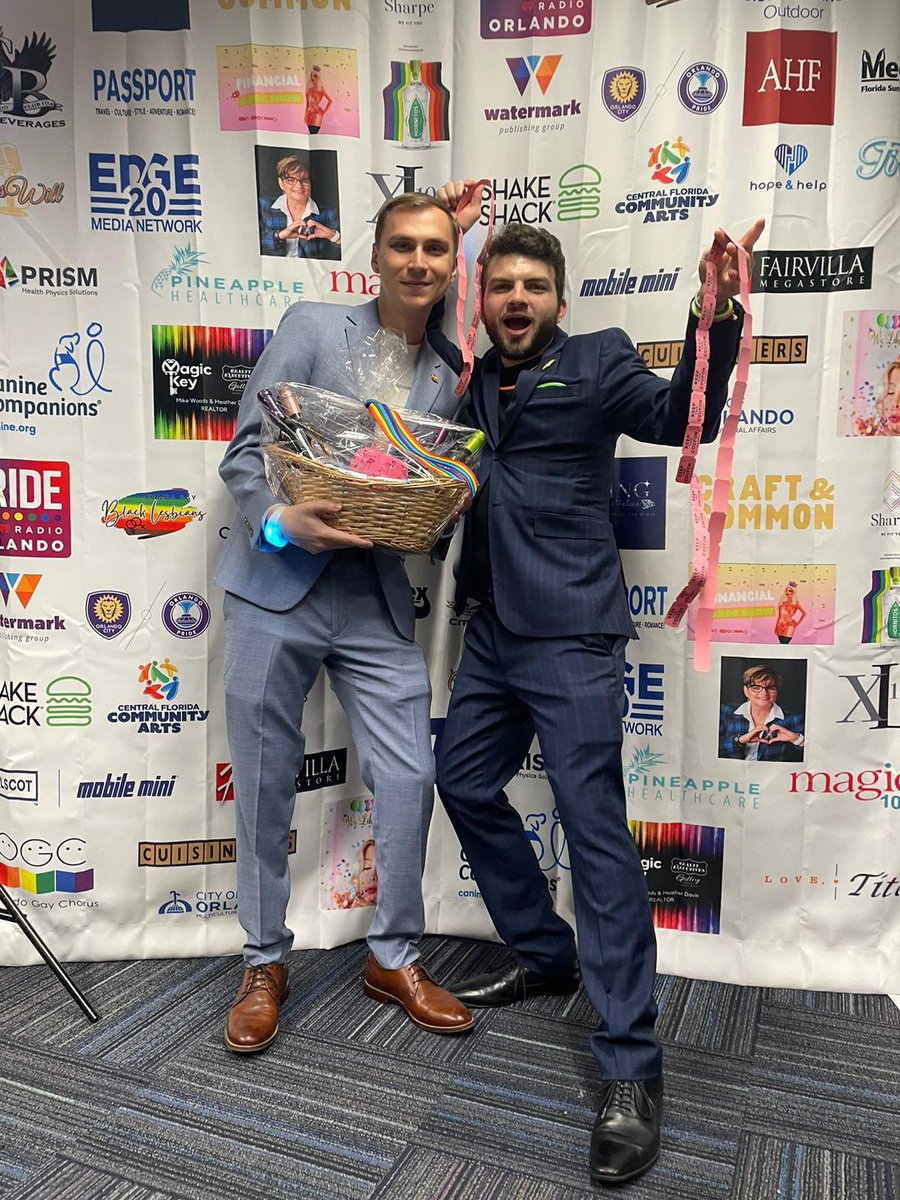hrc_orlando's tweet photo. Our very own HRC ORLANDO steering committee members Jen and Jonathan at last nights @OrlandoPride Prom night! #LGBTQPromNight #SayTrans #SayGay https://t.co/Ur3vABPi7Z
