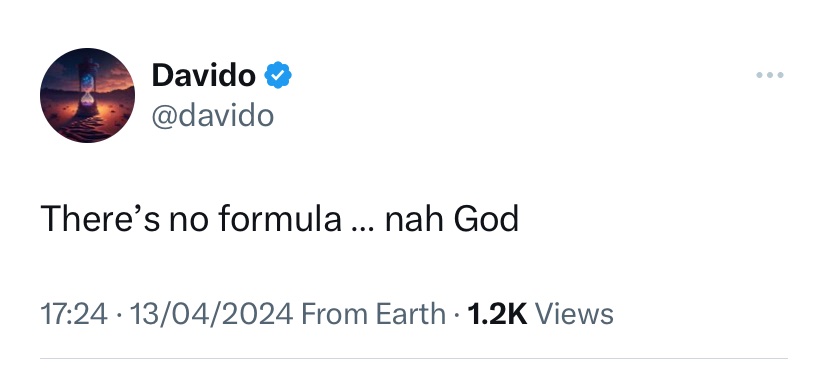 Davido passes a message across to mathematicians and statisticians.