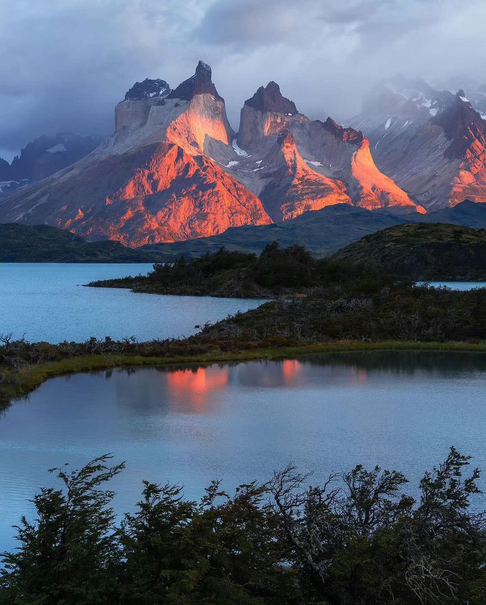 Mountainous sunset at Patagonia,  Chile.