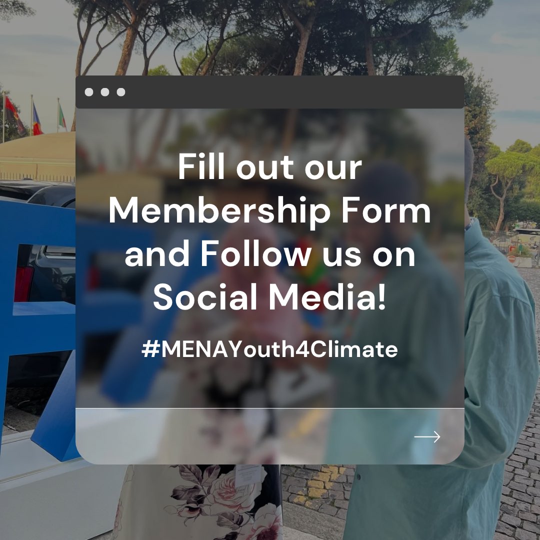 Are you in? Because now’s the time to united and lead the way to a better more resilient future. Your journey starts here! 🌍🫶🙌

#MENAYouthNetwork #MENAYouth4Climate #MENAYouth #Youth4Climate #ClimateAction