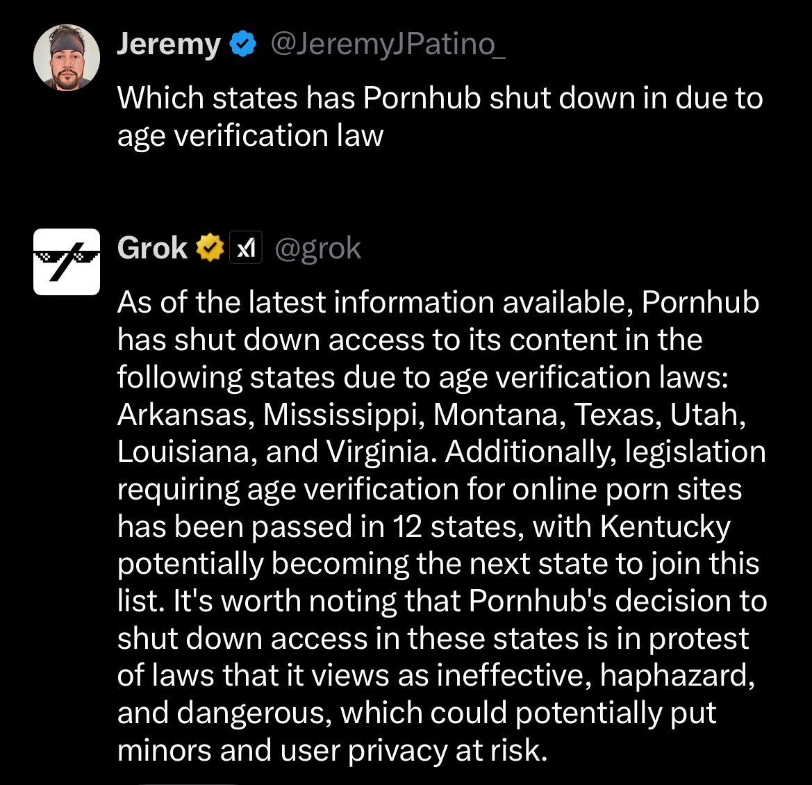 Every time P*rnhub shuts down in a state due to age verification laws, it is a reminder that its entire business model is predicated on children having unfettered access to p*rnography