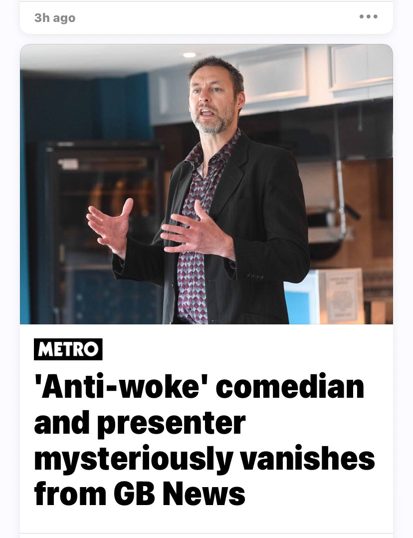 This is fucking daft, after a slight investigation I concluded that he was so anti woke that he’s not able to open his eyes. He’s quite literally just wandering aimlessly around his mum’s back bedroom, sleepwalking and dreaming, assuming he’s a real comedian. Case closed. 🙄😴