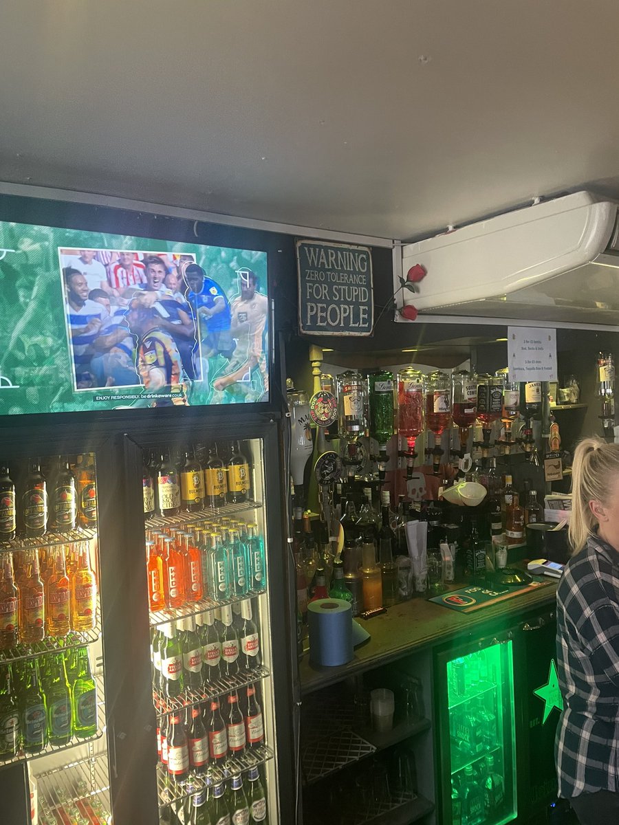 Bootleggers in Burnley town centre have a special message behind the bar. Although, based on some of the defending and basic incompetence from the Burnley players throughout this season, not sure how many of them will feel welcome