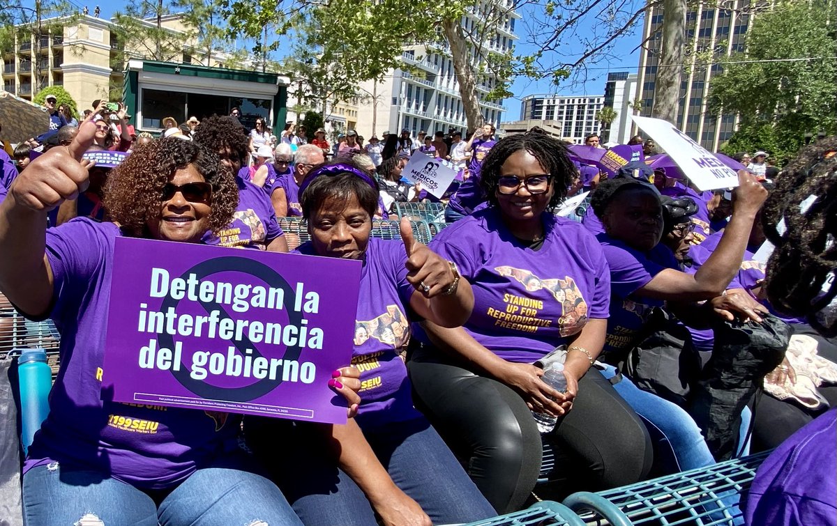 Healthcare workers are proud to join today’s rally in Orlando in support of protecting women’s reproductive freedom. Vote #YesOn4 ⁦@1199SEIU⁩