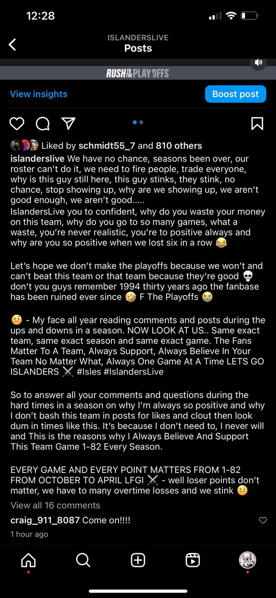 Can’t fit captions this giant on this app so pictures will do 😂 LETS GO ISLANDERS ⚔️ #Isles #IslandersLive