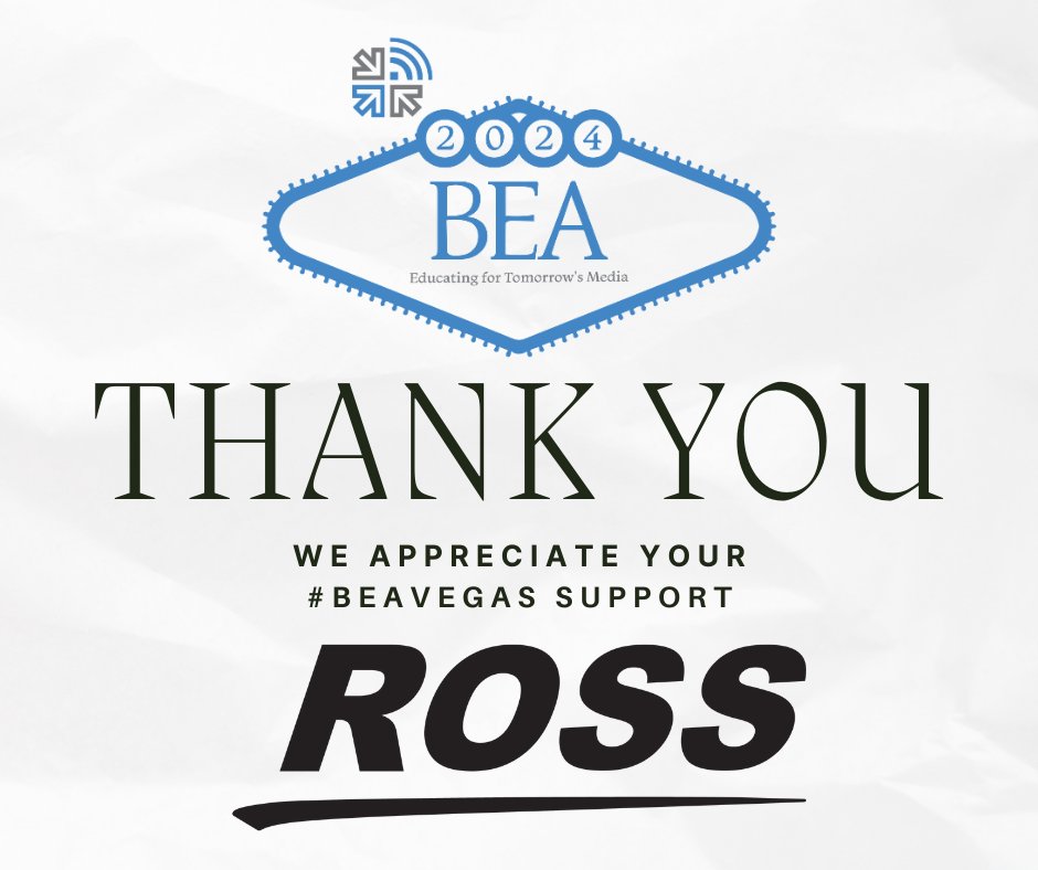 Thank you to @ross_video for starting the weekend off right with the BEA Opening Awards & Reception, starting tonight at 5:30 pm in the West Hall, W314-316