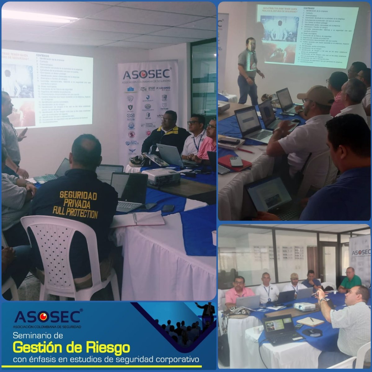 Asosec's tweet photo. Nos encontramos desarrollando la 2da jornada del Seminario de Gestión Riesgo con énfasis en estudio de seguridad corporativo 💪
#Asosec #RodolfoSteckerl #altumsecurity #Fullprotection #vpglobal #protegerseguridad https://t.co/k8VEm70xOS