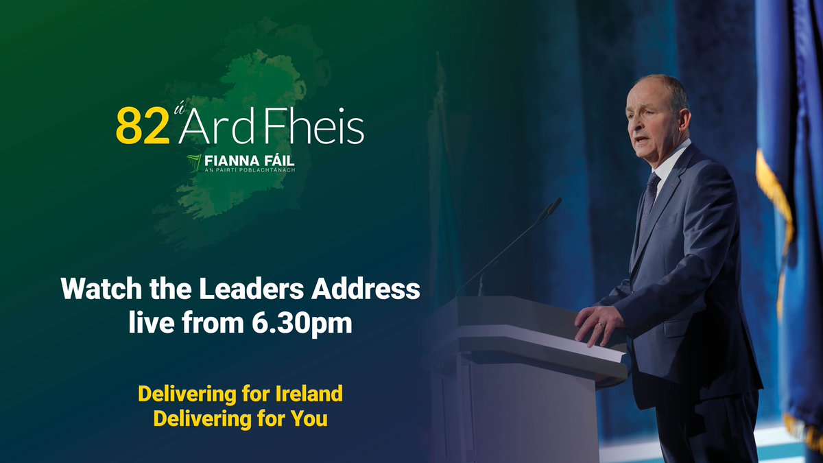 You can watch the Leader’s Address live from 6.30pm on our social media channels. #FFArdFheis24