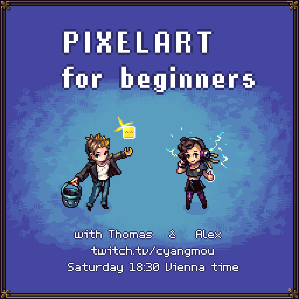 cyangmou's tweet photo. Pixelart for beginners #14 2024 
Today we will pixel game UI art! https://t.co/DTsdzsmJa8