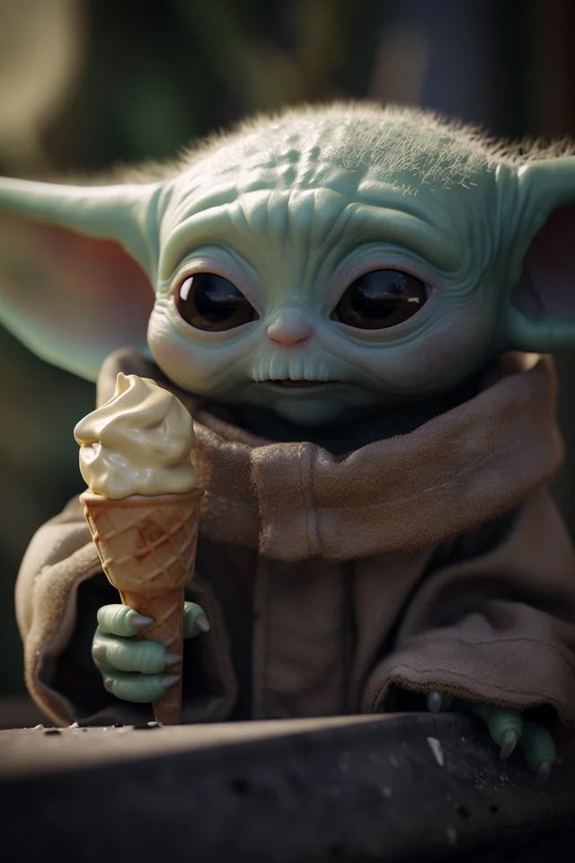 $GROGU may be more powerful than us all but he still loves ice cream like us all!