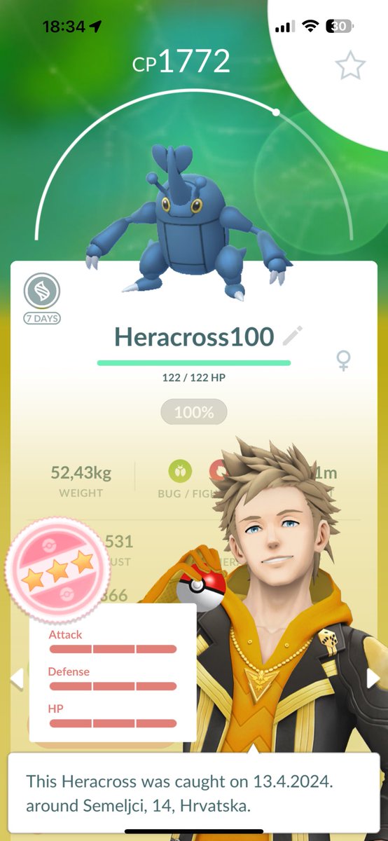 2 hundo and 2 shinys heracross from today raid day