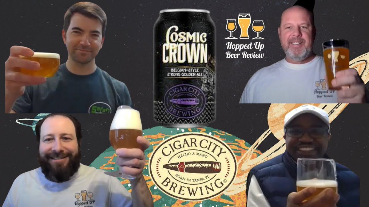 🌟🍺 Star Brew Review: Cosmic Crown Strong Golden Ale by Cigar City Brewing (9% ABV) ✨ Join us and special guest Bernard as we explore this celestial delight! 👉 Review here: buff.ly/4cWVrQB 🚀 What's your top golden ale? #CosmicCrown #CigarCityBrewing #StrongGoldenAle